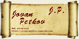 Jovan Petkov vizit kartica